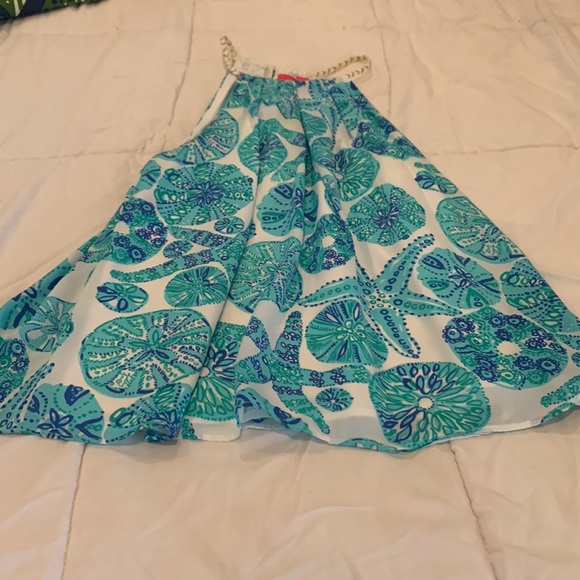 Lilly Pulitzer white top with blue shells and starfish - Picture 2 of 6